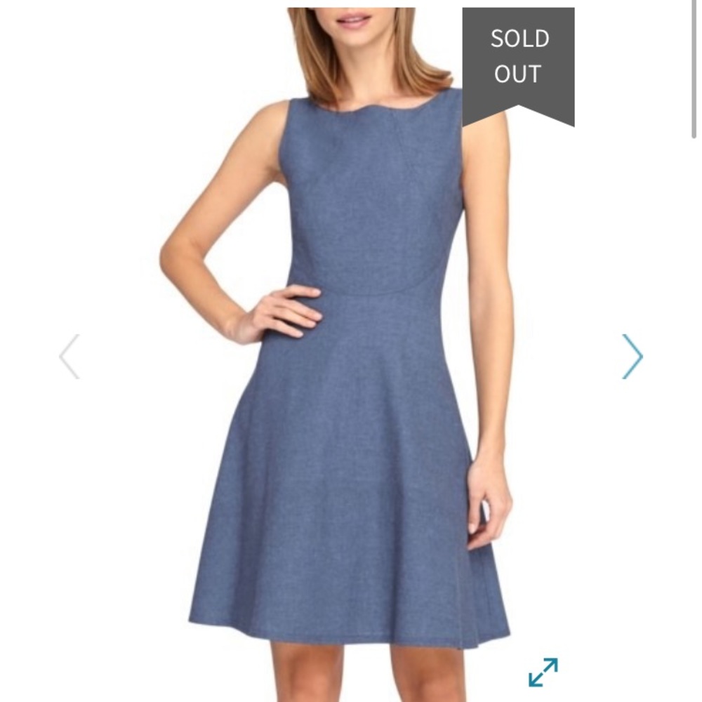 Tahari chambray fit & flare dress